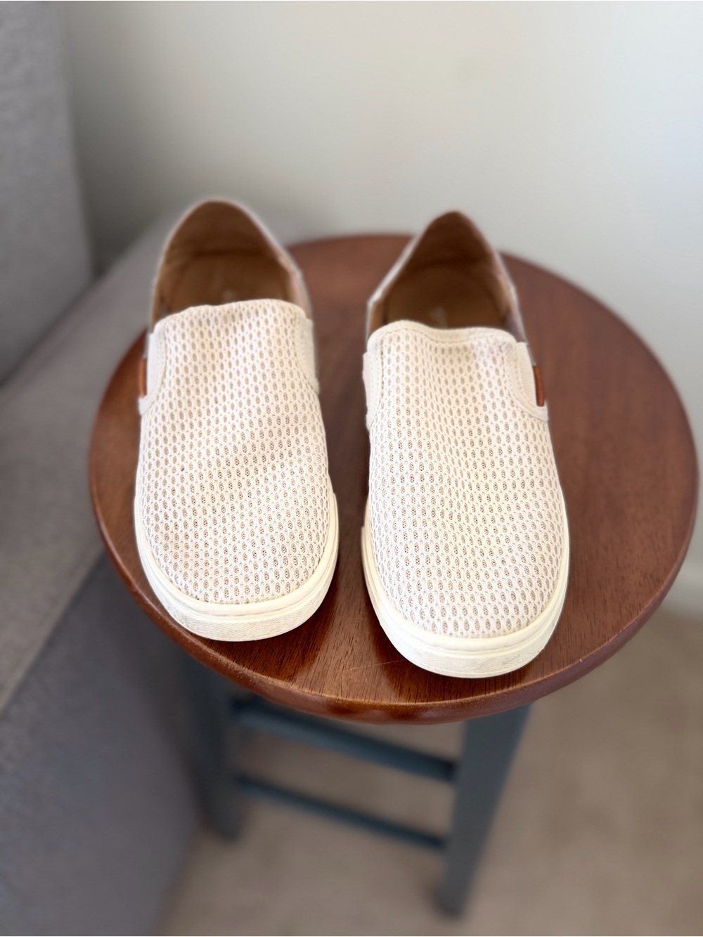 OluKai Women's Slip-On Mesh Sneakers in Cream